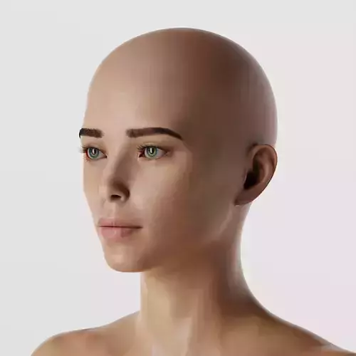 Realistic woman character Low-poly 3D model