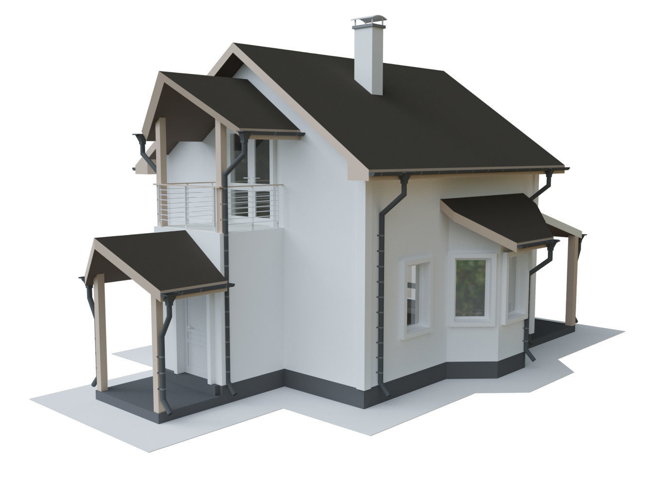 Cottage Houses- 12 Pack Low-poly part 2 3D model_2