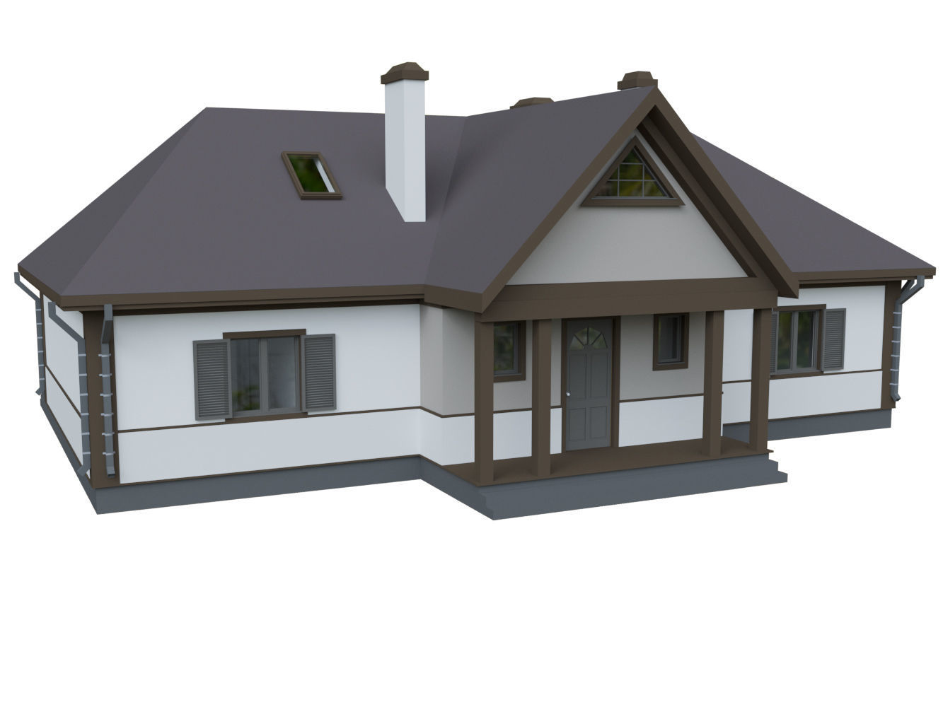 Cottage Houses- 12 Pack Low-poly part 2 3D model_4