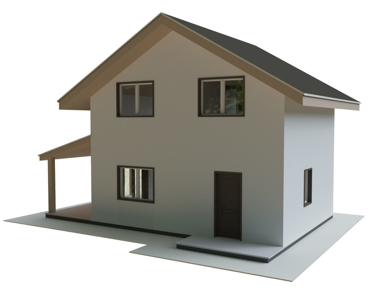 Cottage Houses- 12 Pack Low-poly part 2 3D model_11