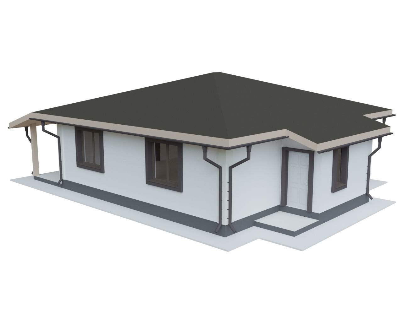 Cottage Houses- 12 Pack Low-poly part 2 3D model_13