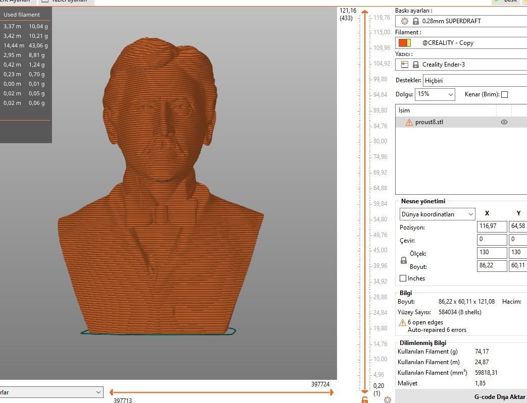 Marcel Proust 3D print model_9