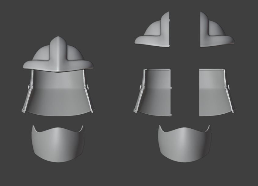 Shredder Helmet STL - Includes removable mask 3D print model_6