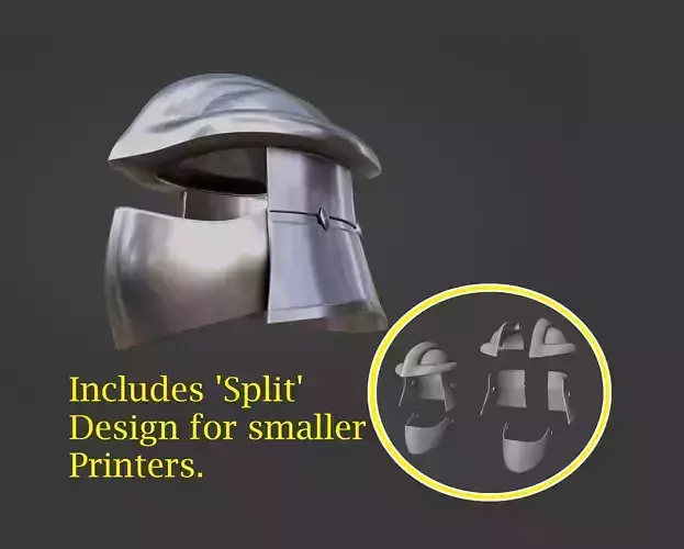 Shredder Helmet STL - Includes removable mask 3D print model