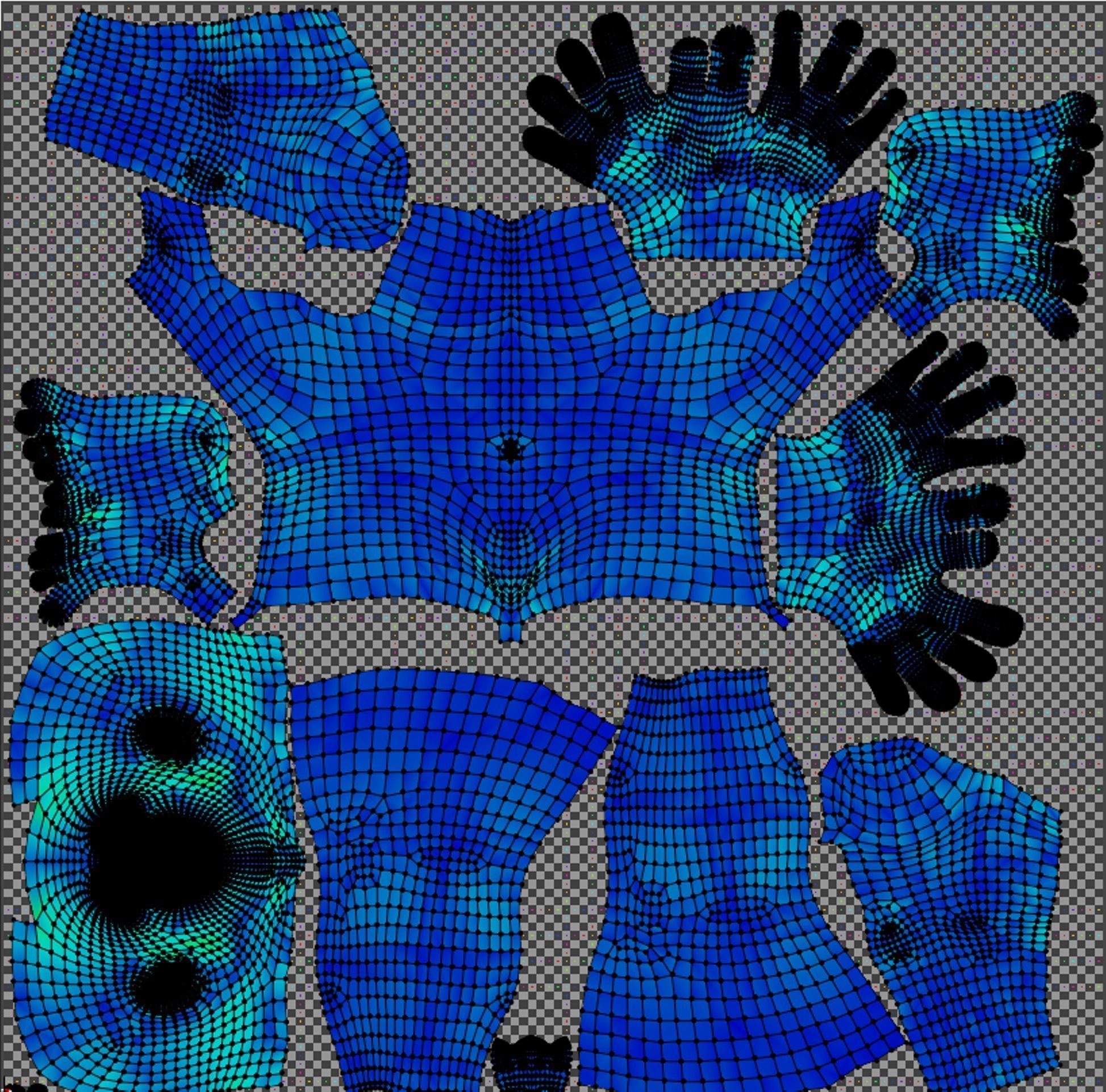 Base mesh male body Low-poly 3D model_20