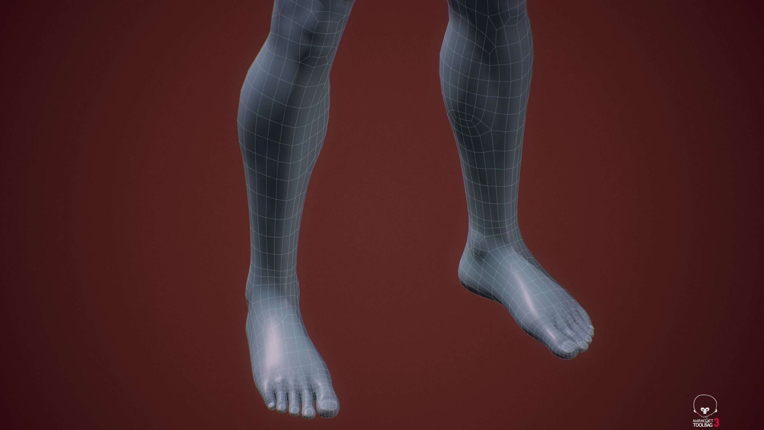 Base mesh male body Low-poly 3D model_17