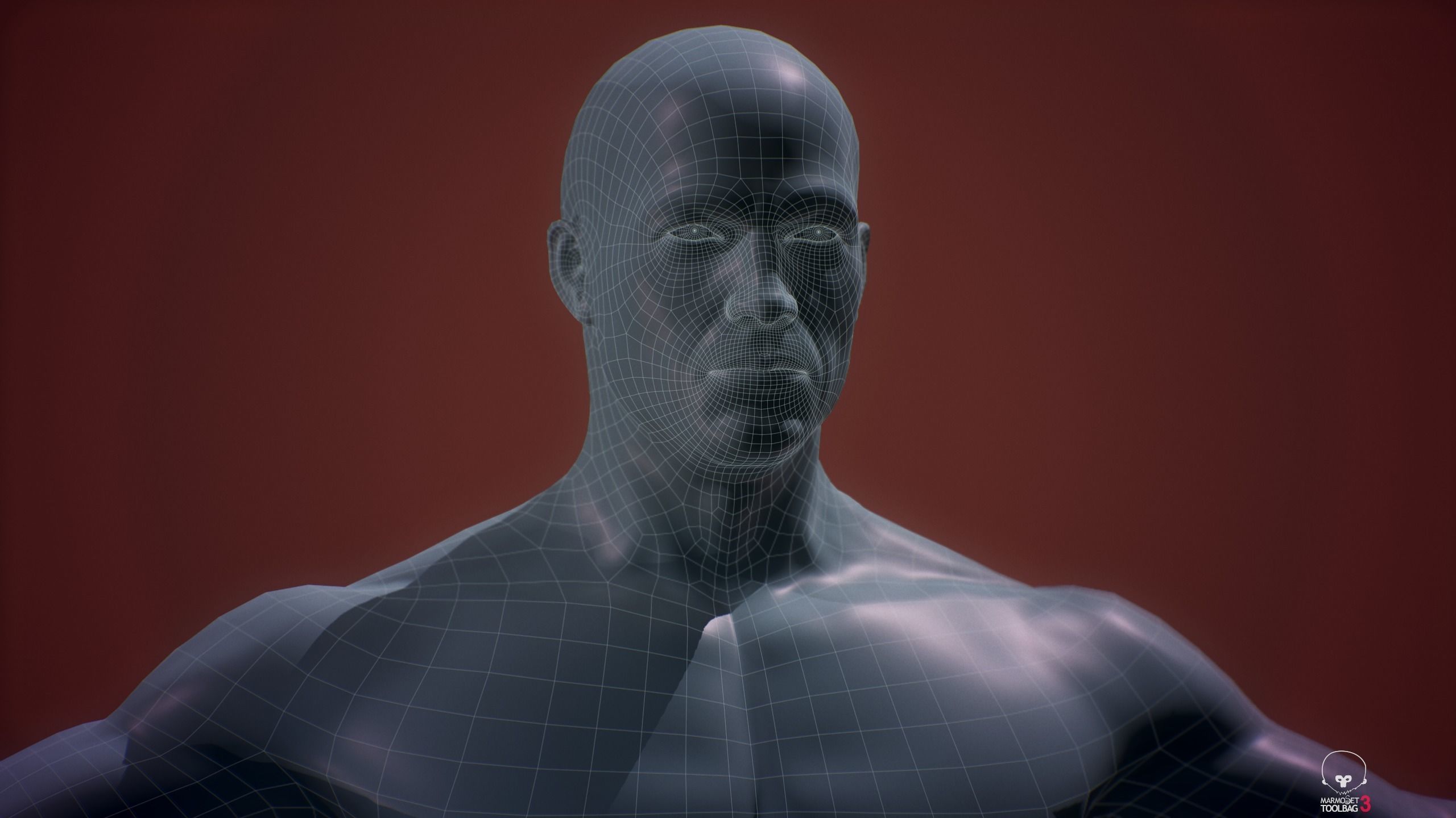 Base mesh male body Low-poly 3D model_14