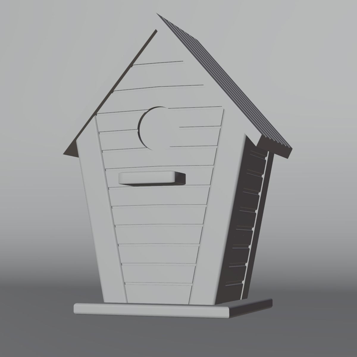Wooden Birdhouse 02 Low-poly 3D model_11