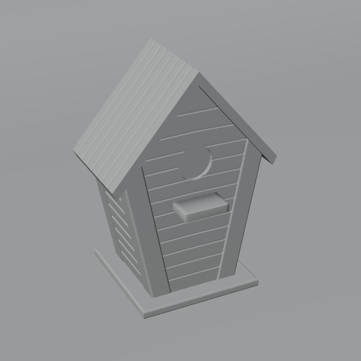 Wooden Birdhouse 02 Low-poly 3D model_12