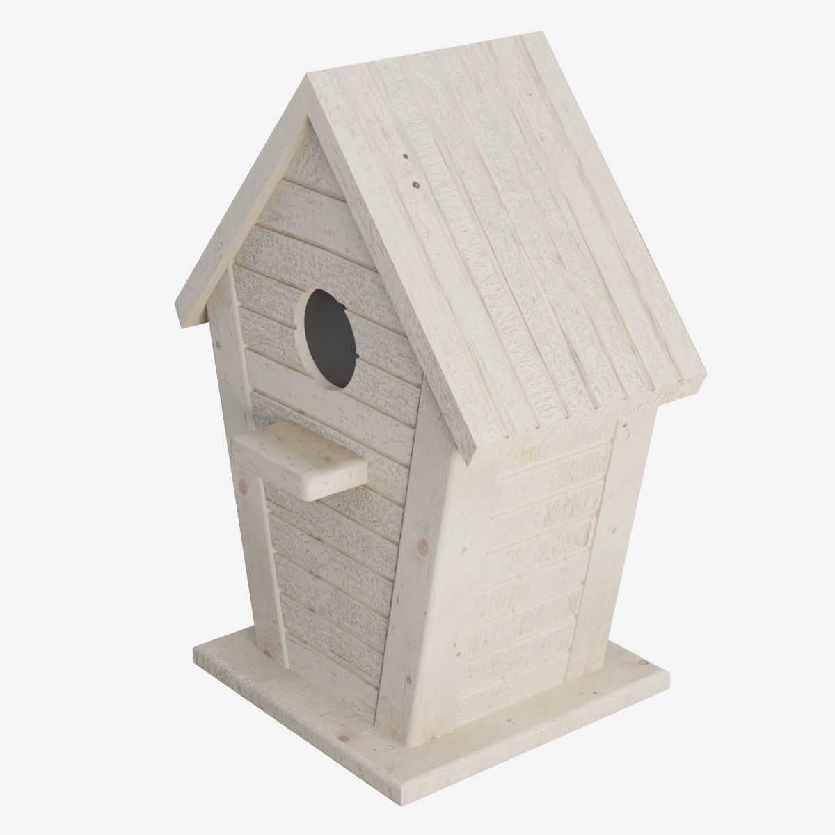 Wooden Birdhouse 02 Low-poly 3D model_9