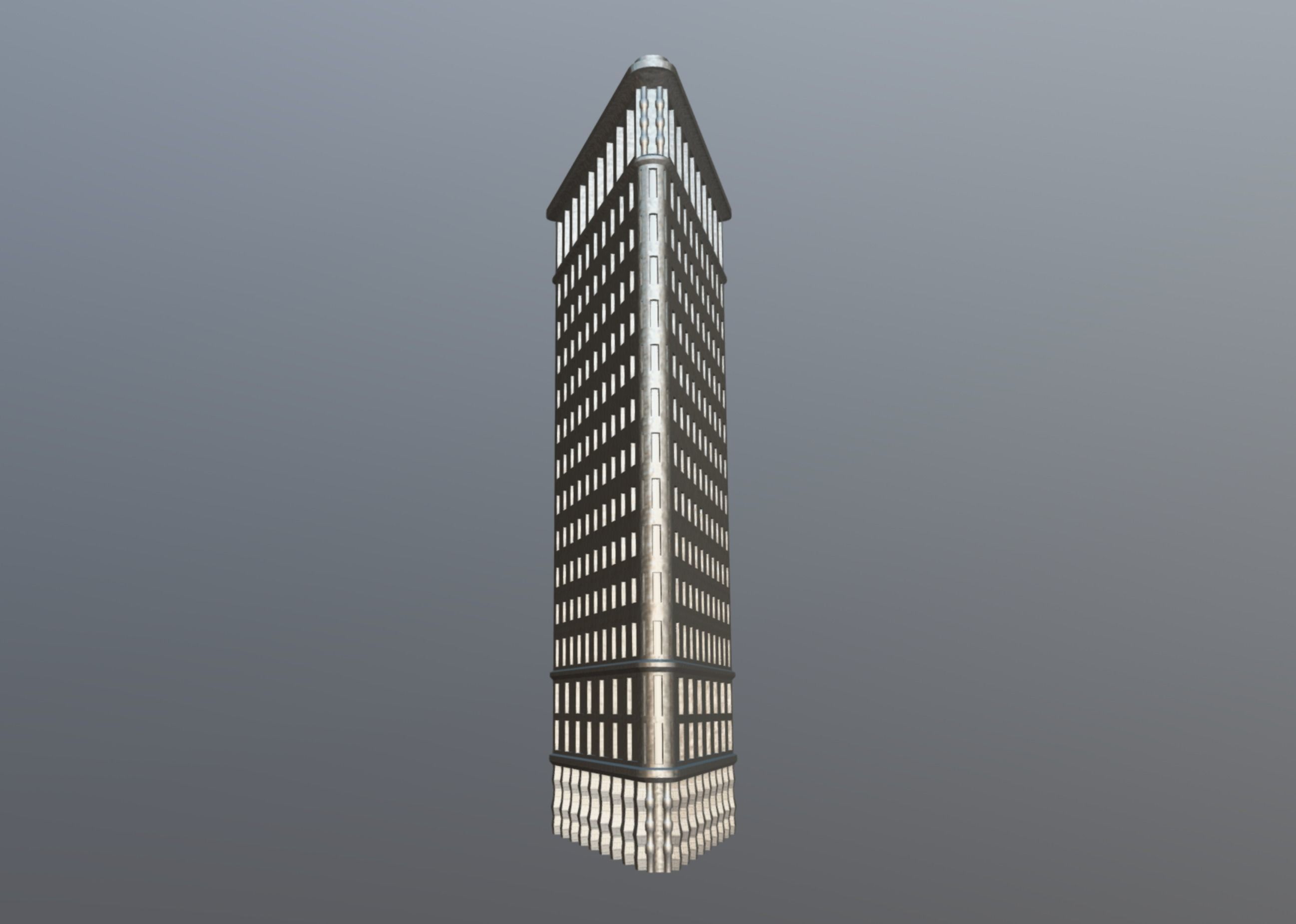 Flatiron Building Low-poly 3D model_10