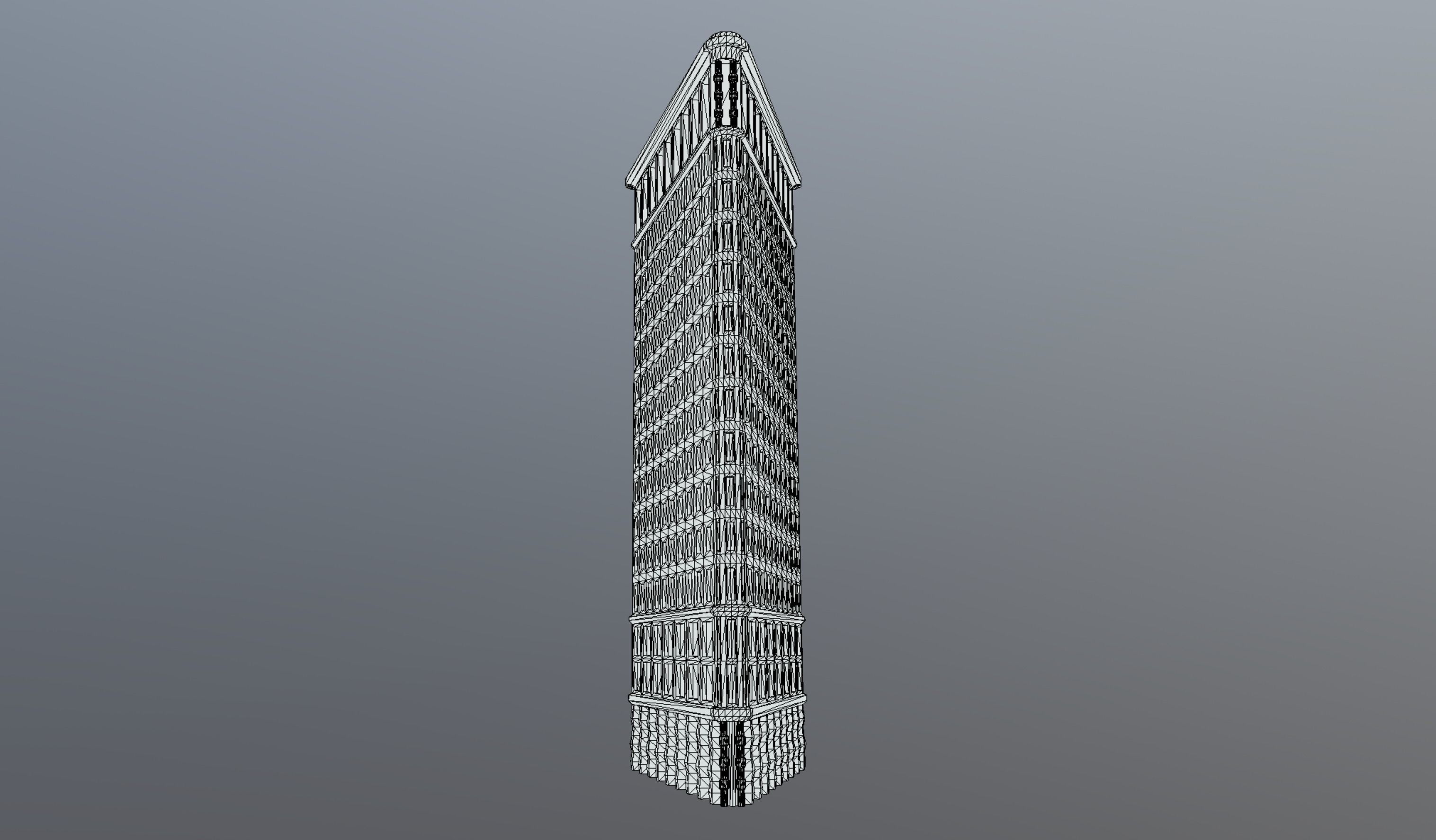 Flatiron Building Low-poly 3D model_9