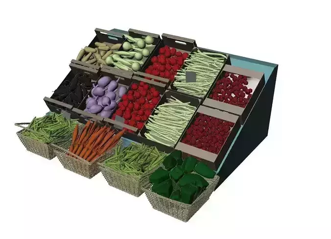 vegetable selling market 3D model