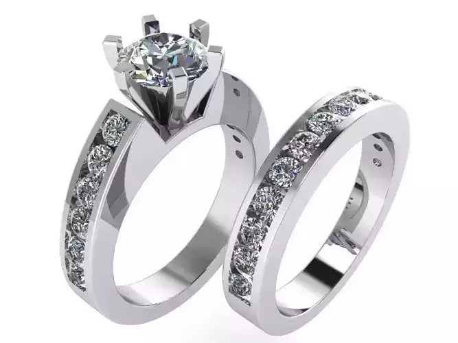 Miracle 2-Row Diamond ring  1846 3D print model