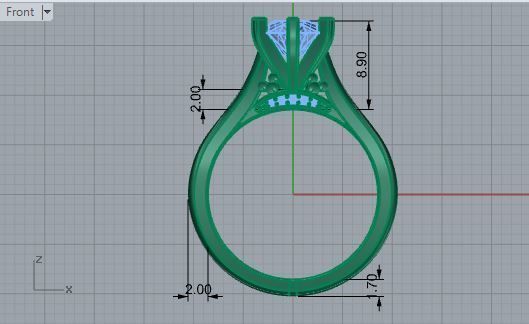 Marquise Halo Ring 1847 3D print model 3D print model_5
