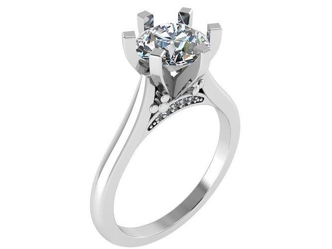 Marquise Halo Ring 1847 3D print model 3D print model
