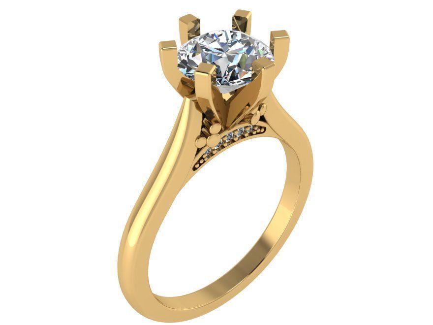 Marquise Halo Ring 1847 3D print model 3D print model_1