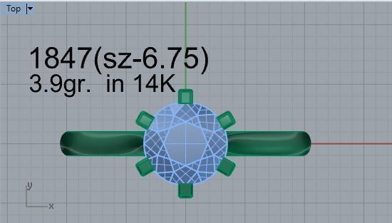 Marquise Halo Ring 1847 3D print model 3D print model_4