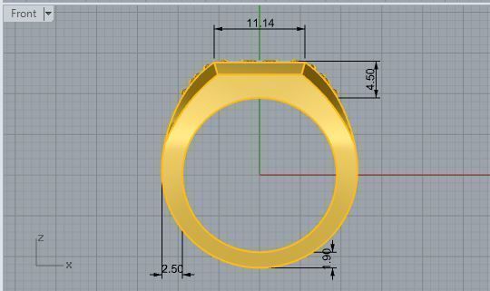 Emerald Halo Ring 1849 3D print model 3D print model_5
