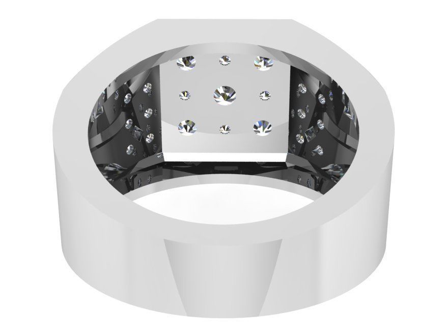 Emerald Halo Ring 1849 3D print model 3D print model_3