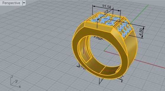 Emerald Halo Ring 1849 3D print model 3D print model_7