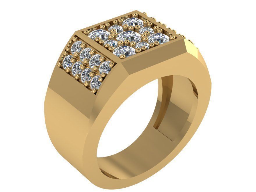 Emerald Halo Ring 1849 3D print model 3D print model_1