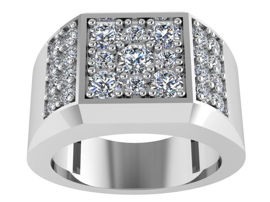 Emerald Halo Ring 1849 3D print model 3D print model_2