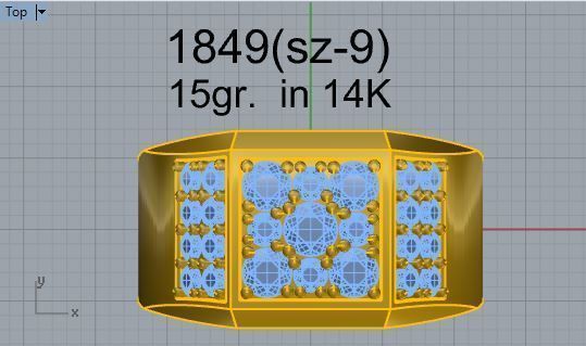 Emerald Halo Ring 1849 3D print model 3D print model_4