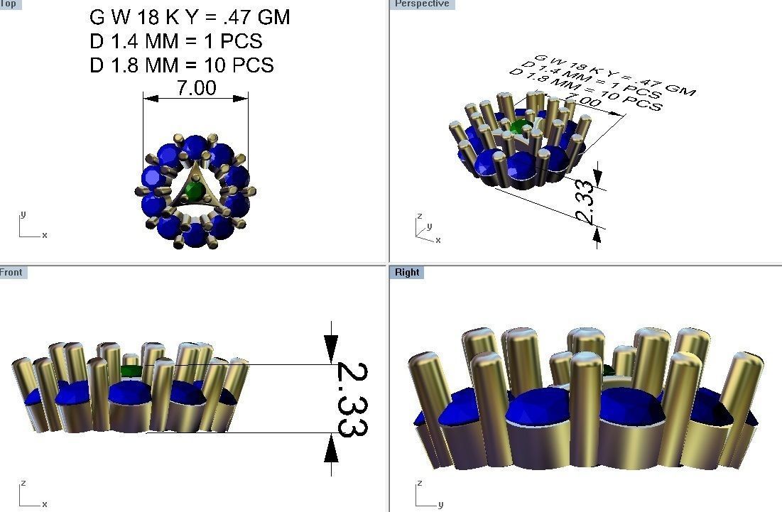 Nose pin - 184 3D print model_4