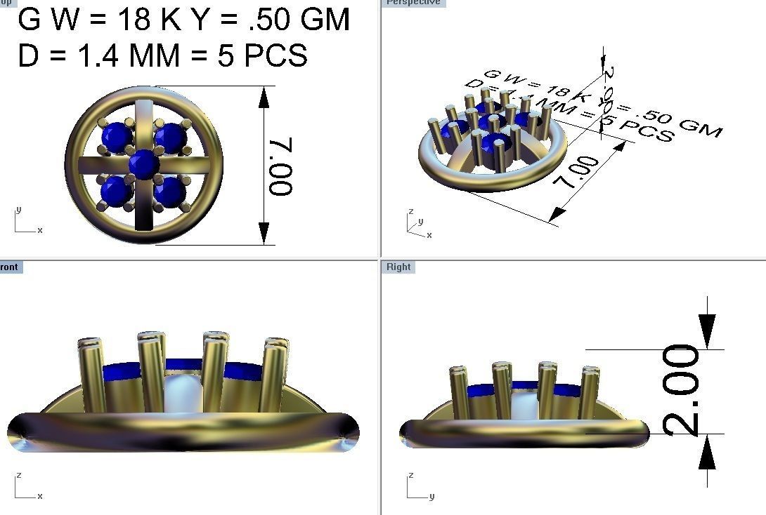 Nose pin - 183 3D print model_4