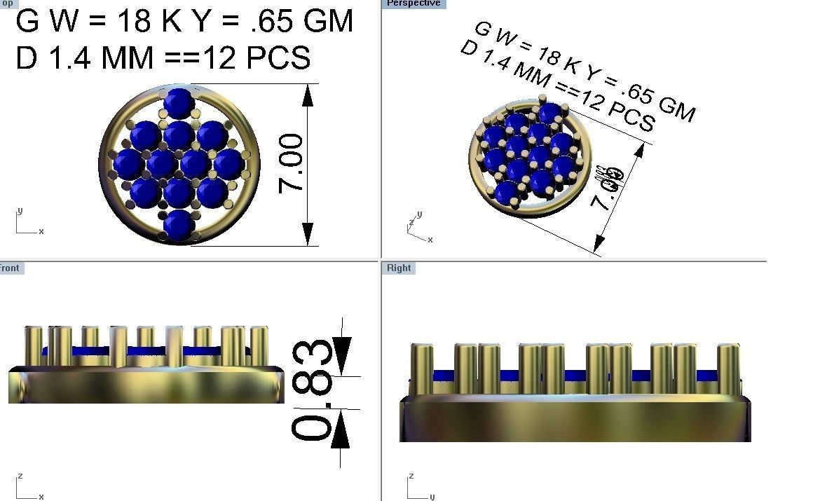 Nose pin - 174 3D print model_4