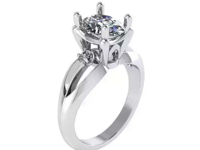 Solitaire Radiant Ring 1851 3D print model