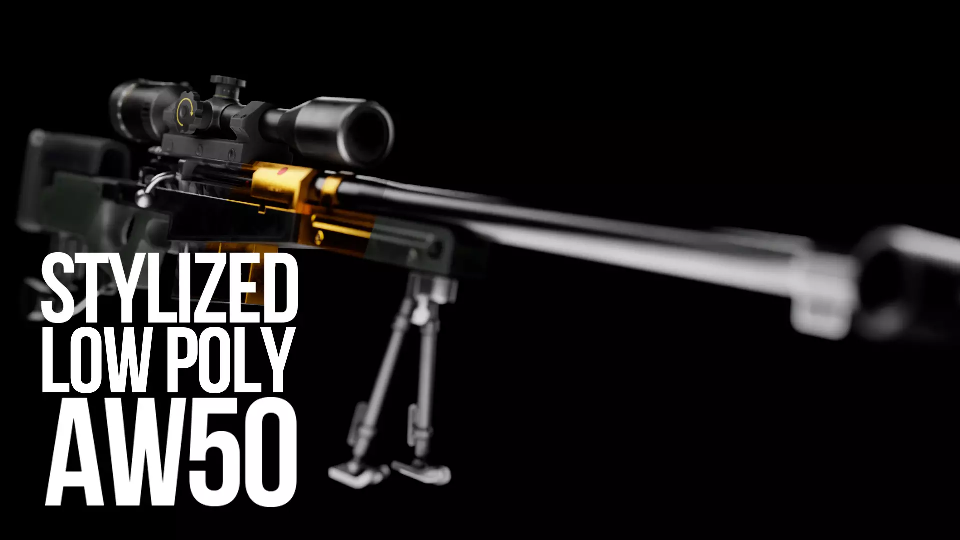  Low Poly AW50 Snipe Rifle Low-poly 3D model_0