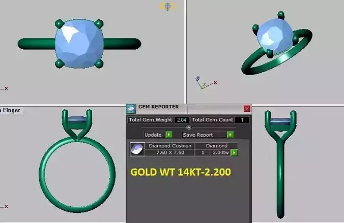 cushion solitaire engagement ring