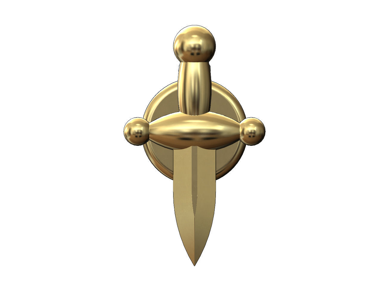 Dagger stud earring 3D print model_1