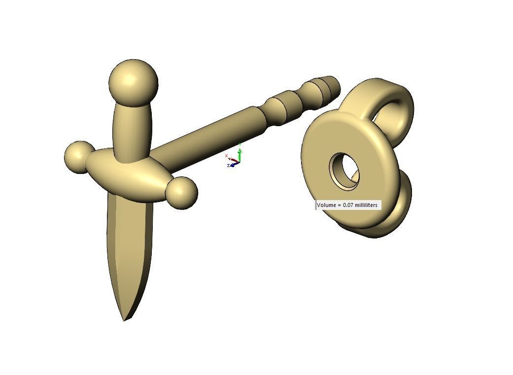 Dagger stud earring 3D print model_10