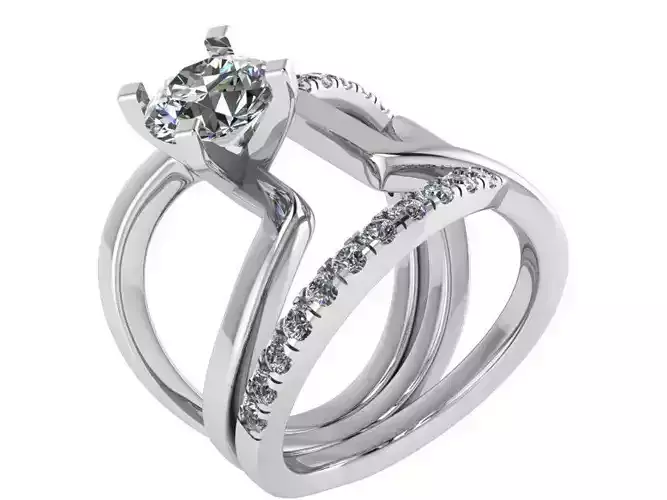 Solitaire Freeform Ring 1853 3D print model