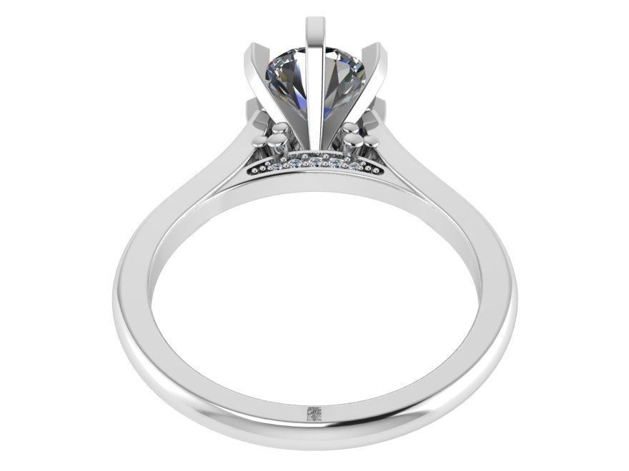 Engraving Floral Ring With Diamond 1855 3D print model 3D print model_3