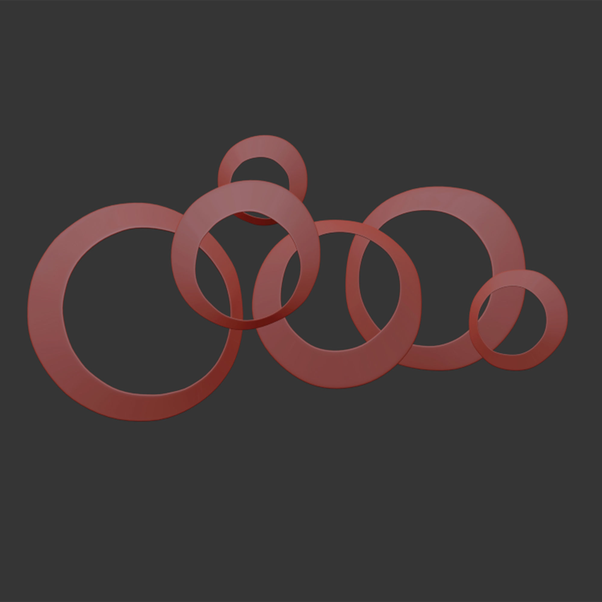 Orren ellis multi metallic ring wall decor 3D model_6