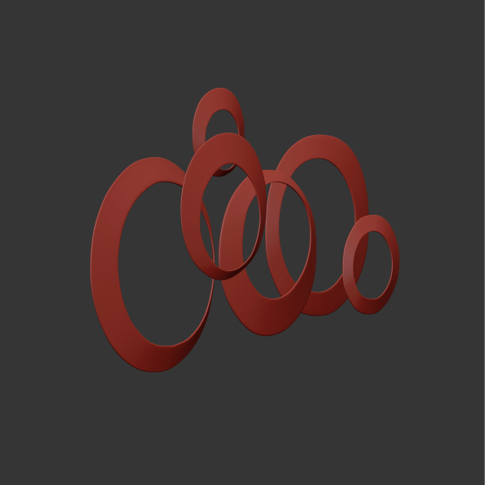 Orren ellis multi metallic ring wall decor 3D model_5