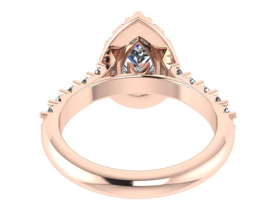 Halo Ruby Diamond Ring 1856  3D print model 3D print model_3