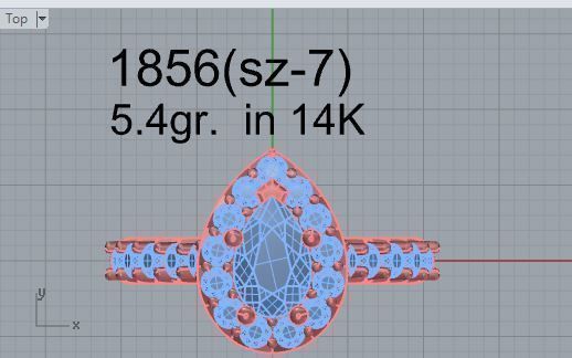 Halo Ruby Diamond Ring 1856  3D print model 3D print model_4