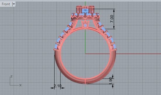 Halo Ruby Diamond Ring 1856  3D print model 3D print model_5