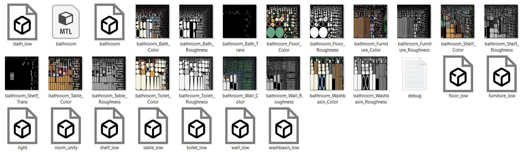 Isometric Bathroom Design for Unity Low-poly Game ready Low-poly 3D model_8