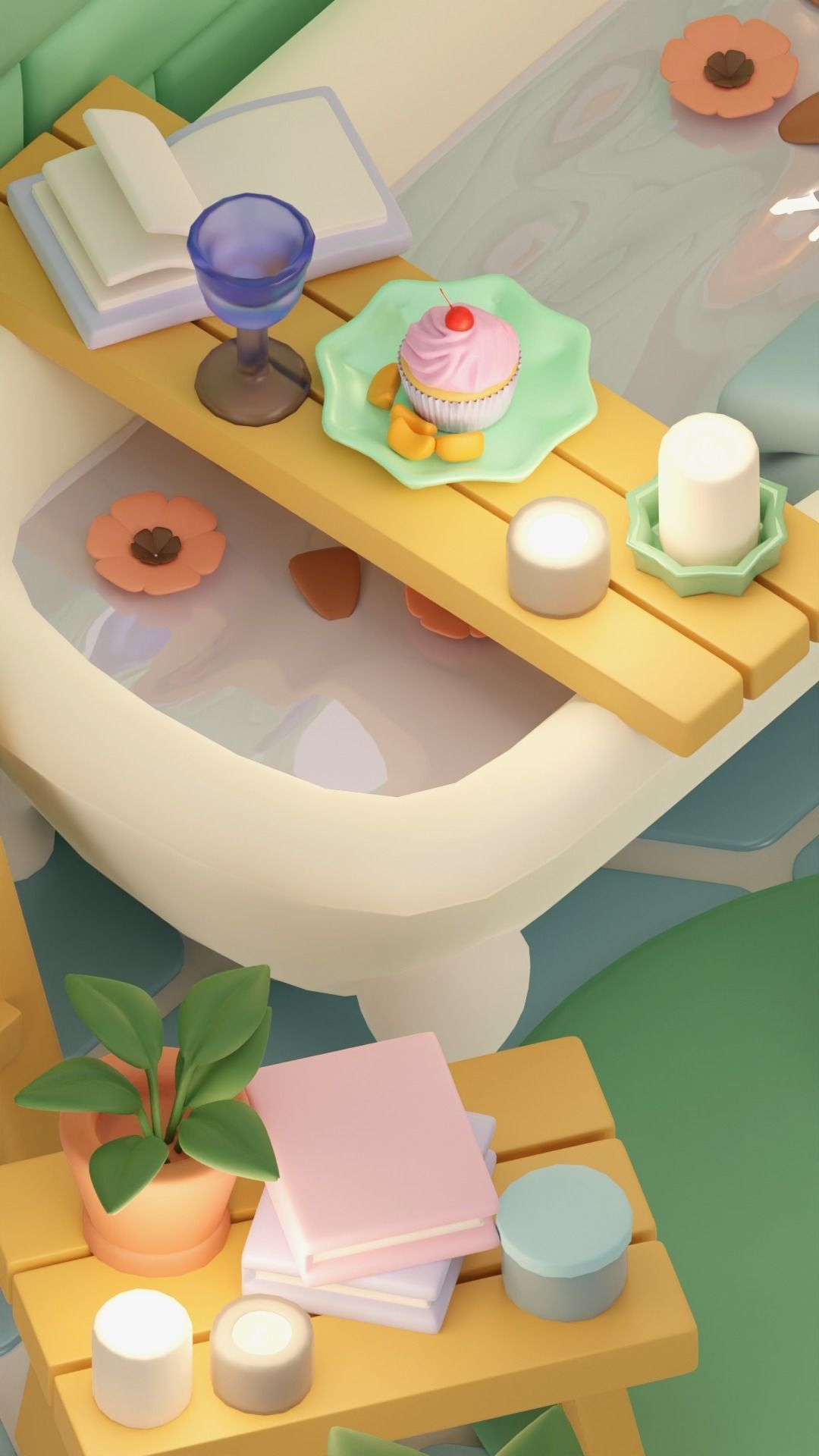 Isometric Bathroom Design for Unity Low-poly Game ready Low-poly 3D model_4