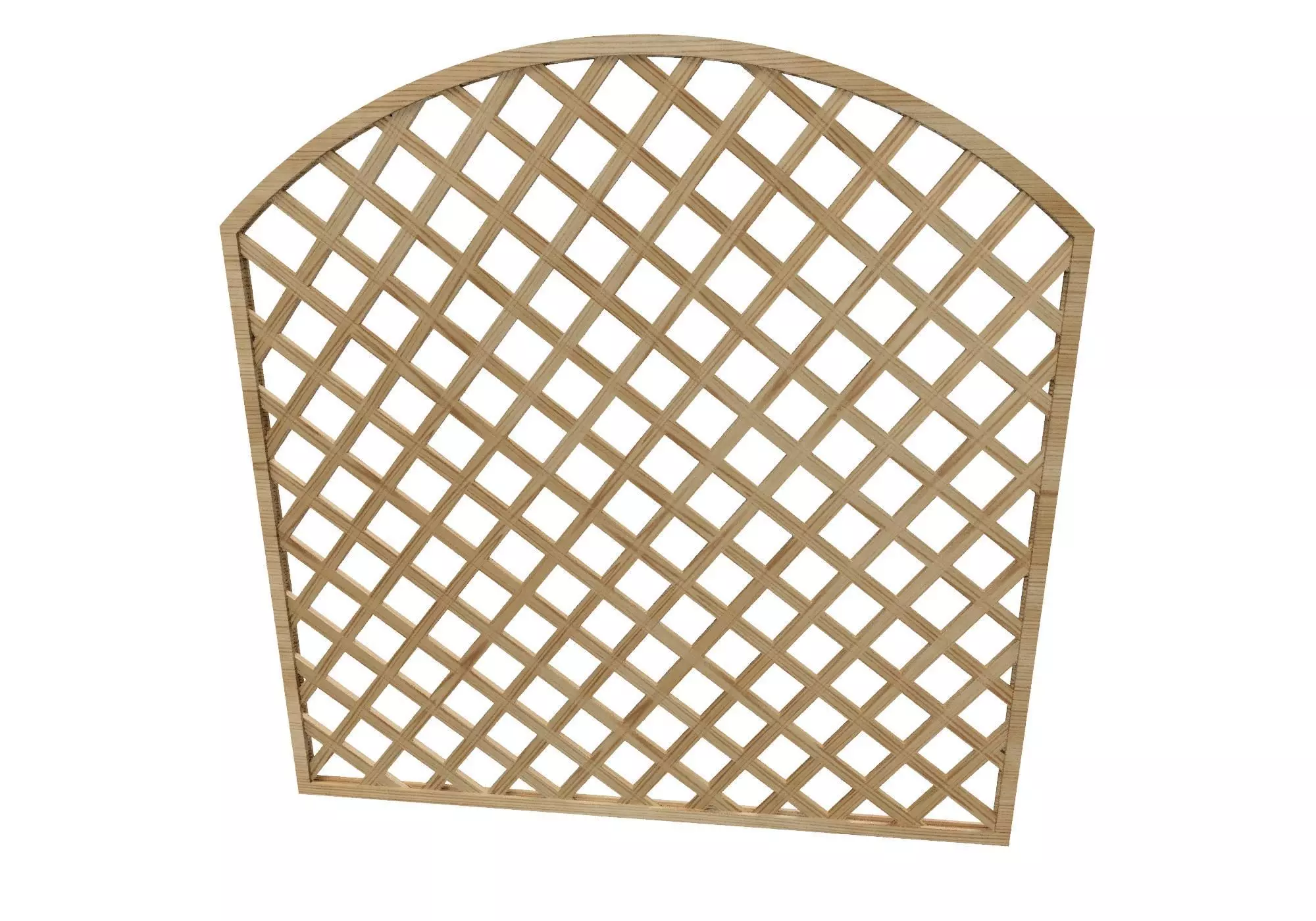 Arc wooden fence trellis for garden Low-poly 3D model_0