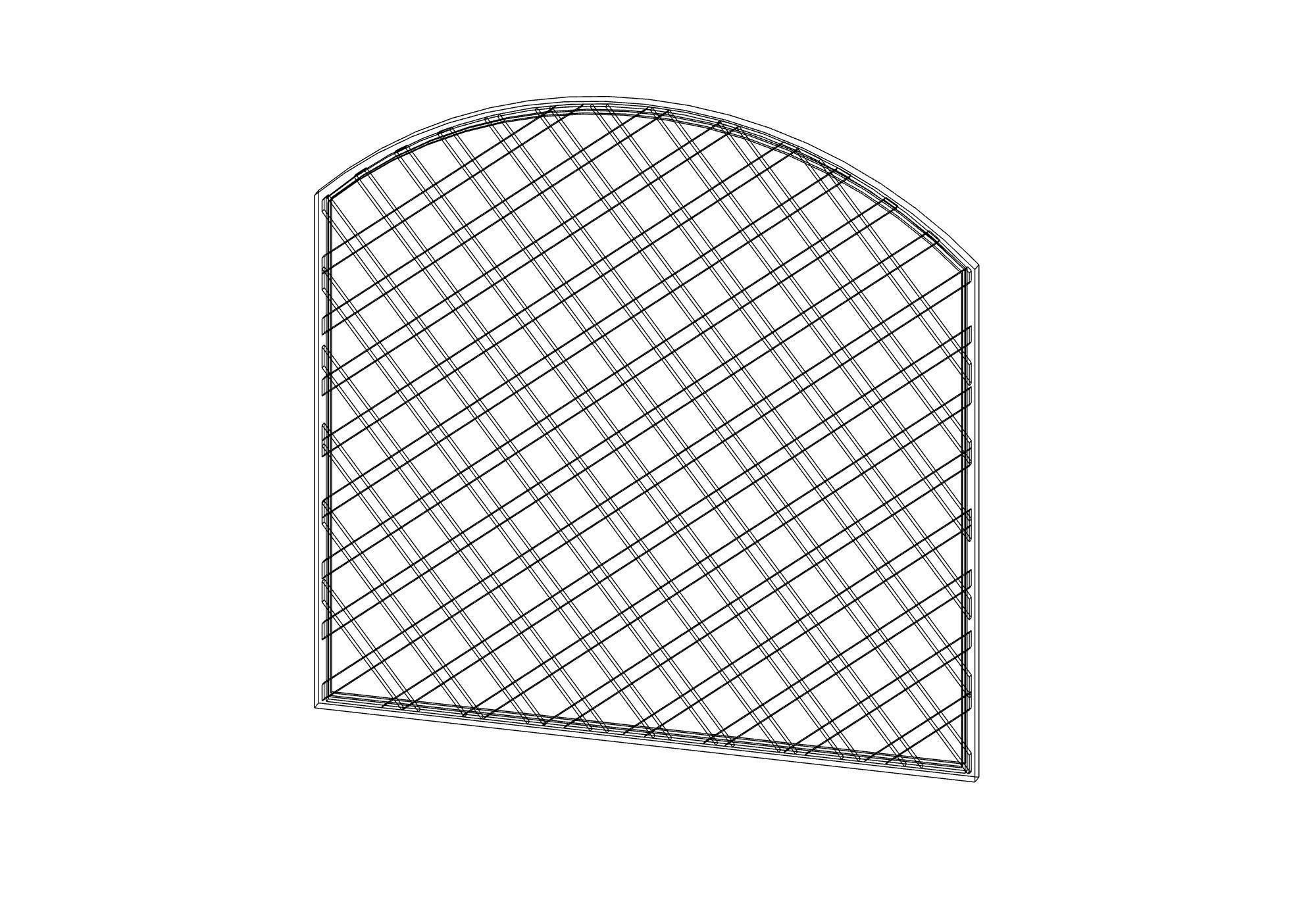 Arc wooden fence trellis for garden Low-poly 3D model_5