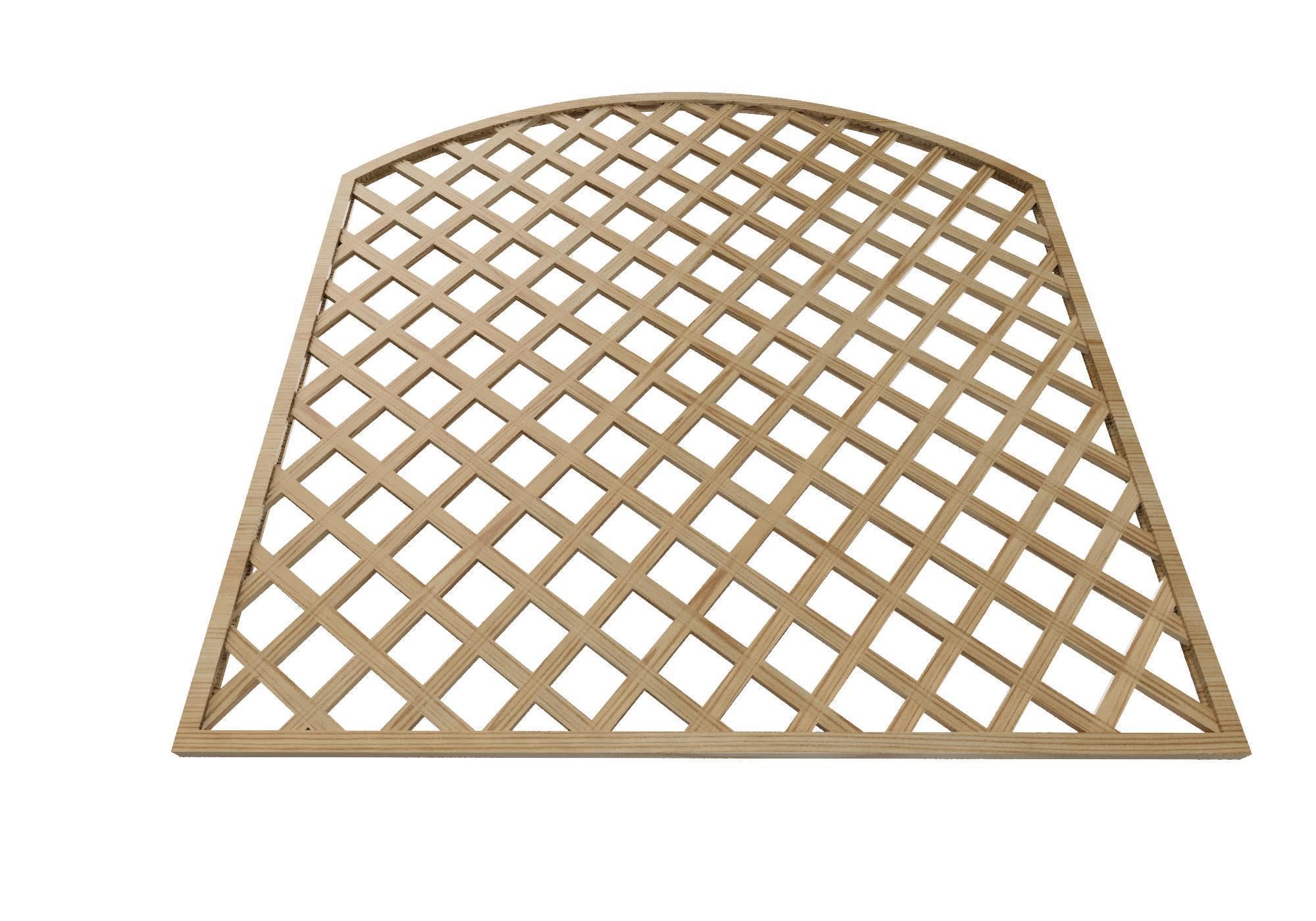 Arc wooden fence trellis for garden Low-poly 3D model_1