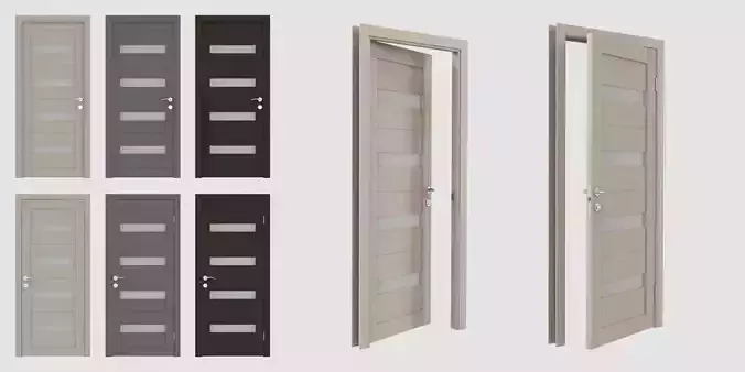 ArchViz Interior Door including hardware - Style Bavaria01