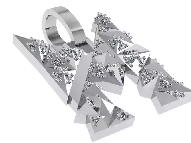 M Letter Pendant 1860 3D print model 3D print model